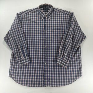 Vintage 90s Britches Plaid Button Down Shirt Mens XL